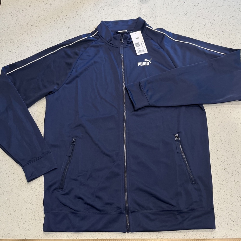 PUMA Men's Piped Tricot FZ Jacket - Size:‎ LT Tall NWT